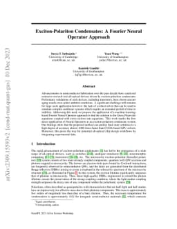 Exciton-Polariton Condensates: A Fourier Neural Operator Approach