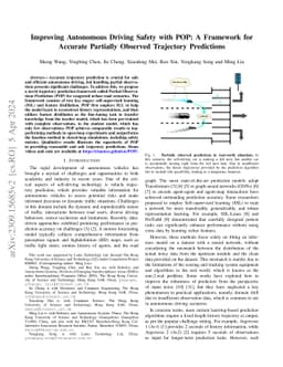 Improving Autonomous Driving Safety with POP: A Framework for Accurate
  Partially Observed Trajectory Predictions