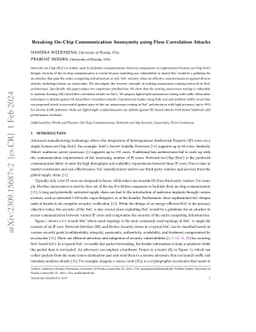 Breaking On-Chip Communication Anonymity using Flow Correlation Attacks