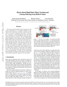 Physics-Based Rigid Body Object Tracking and Friction Filtering From
  RGB-D Videos