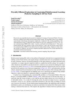 Provably Efficient Exploration in Constrained Reinforcement
  Learning:Posterior Sampling Is All You Need