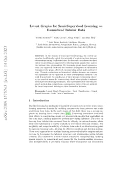 Latent Graphs for Semi-Supervised Learning on Biomedical Tabular Data
