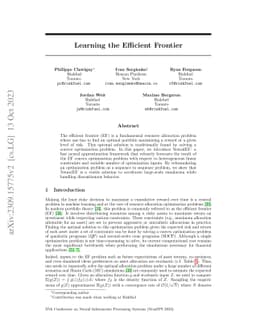 Learning the Efficient Frontier