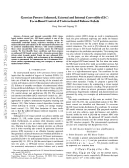Gaussian Process-Enhanced, External and Internal Convertible (EIC)
  Form-Based Control of Underactuated Balance Robots