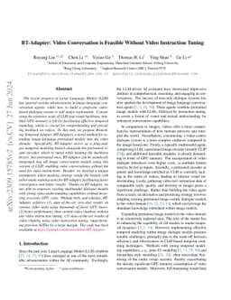 BT-Adapter: Video Conversation is Feasible Without Video Instruction
  Tuning