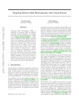 Targeting relative risk heterogeneity with causal forests