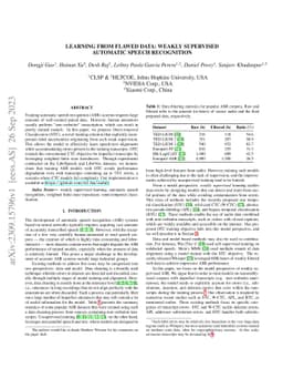 Learning from Flawed Data: Weakly Supervised Automatic Speech
  Recognition