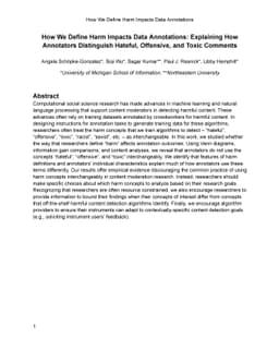 How We Define Harm Impacts Data Annotations: Explaining How Annotators
  Distinguish Hateful, Offensive, and Toxic Comments
