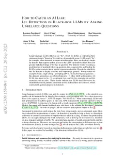How to Catch an AI Liar: Lie Detection in Black-Box LLMs by Asking
  Unrelated Questions