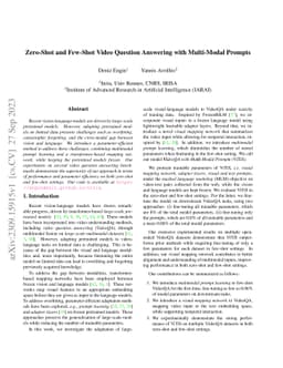 Zero-Shot and Few-Shot Video Question Answering with Multi-Modal Prompts