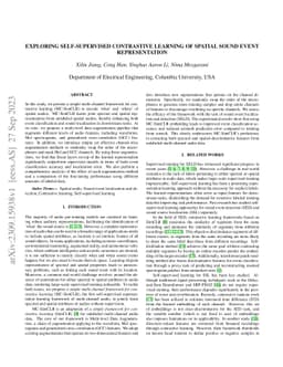 Exploring Self-Supervised Contrastive Learning of Spatial Sound Event
  Representation