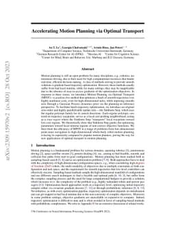 Accelerating Motion Planning via Optimal Transport