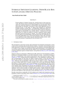 Symbolic Imitation Learning: From Black-Box to Explainable Driving
  Policies
