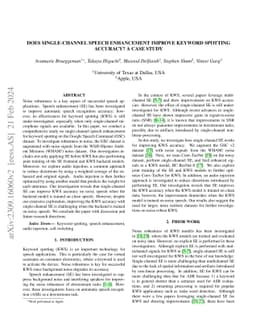 Does Single-channel Speech Enhancement Improve Keyword Spotting
  Accuracy? A Case Study