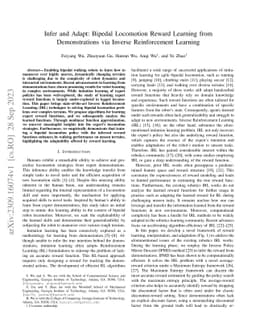 Infer and Adapt: Bipedal Locomotion Reward Learning from Demonstrations
  via Inverse Reinforcement Learning