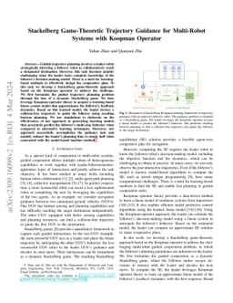 Stackelberg Game-Theoretic Trajectory Guidance for Multi-Robot Systems
  with Koopman Operator