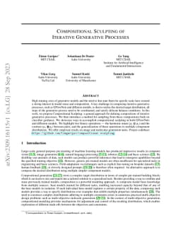 Compositional Sculpting of Iterative Generative Processes