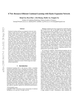 E2Net: Resource-Efficient Continual Learning with Elastic Expansion
  Network