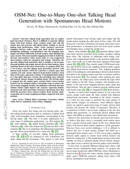 OSM-Net: One-to-Many One-shot Talking Head Generation with Spontaneous
  Head Motions