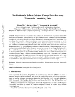 Distributionally Robust Quickest Change Detection using Wasserstein
  Uncertainty Sets