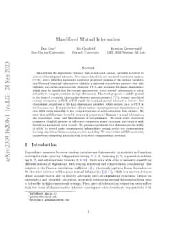 Max-Sliced Mutual Information