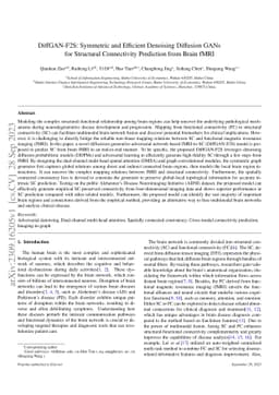 DiffGAN-F2S: Symmetric and Efficient Denoising Diffusion GANs for
  Structural Connectivity Prediction from Brain fMRI