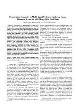 Cooperation Dynamics in Multi-Agent Systems: Exploring Game-Theoretic
  Scenarios with Mean-Field Equilibria