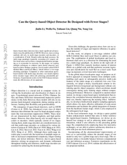 Can the Query-based Object Detector Be Designed with Fewer Stages?