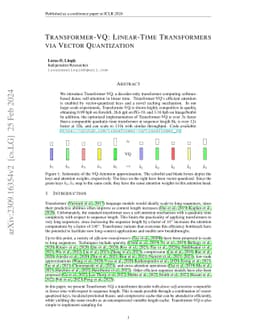 Transformer-VQ: Linear-Time Transformers via Vector Quantization