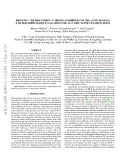 Bringing the Discussion of Minima Sharpness to the Audio Domain: a
  Filter-Normalised Evaluation for Acoustic Scene Classification