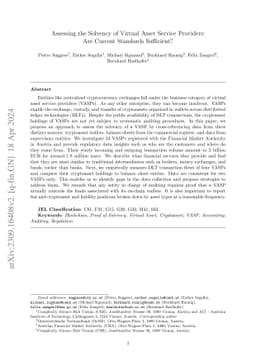 Assessing the Solvency of Virtual Asset Service Providers: Are Current
  Standards Sufficient?