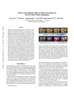 Diverse and Aligned Audio-to-Video Generation via Text-to-Video Model
  Adaptation