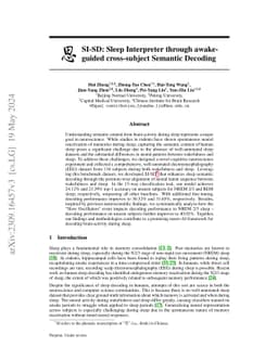 SI-SD: Sleep Interpreter through awake-guided cross-subject Semantic
  Decoding