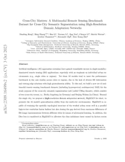 Cross-City Matters: A Multimodal Remote Sensing Benchmark Dataset for
  Cross-City Semantic Segmentation using High-Resolution Domain Adaptation
  Networks
