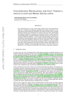 Unsupervised Pretraining for Fact Verification by Language Model
  Distillation