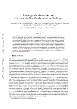 Language Models as a Service: Overview of a New Paradigm and its
  Challenges