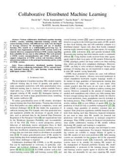 Collaborative Distributed Machine Learning