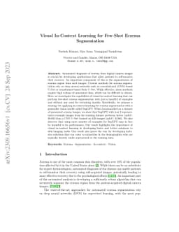 Visual In-Context Learning for Few-Shot Eczema Segmentation