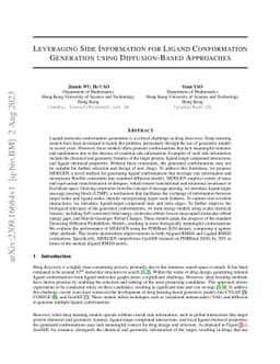 Leveraging Side Information for Ligand Conformation Generation using
  Diffusion-Based Approaches