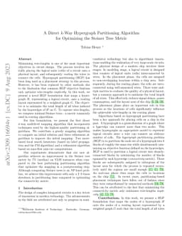 A Direct k-Way Hypergraph Partitioning Algorithm for Optimizing the
  Steiner Tree Metric