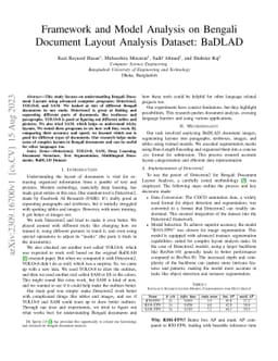 Framework and Model Analysis on Bengali Document Layout Analysis
  Dataset: BaDLAD