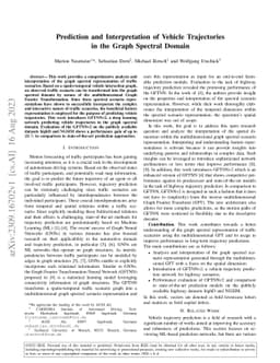 Prediction and Interpretation of Vehicle Trajectories in the Graph
  Spectral Domain
