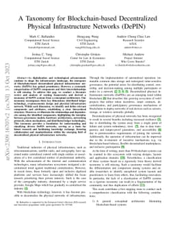 A Taxonomy for Blockchain-based Decentralized Physical Infrastructure
  Networks (DePIN)