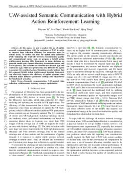 UAV-assisted Semantic Communication with Hybrid Action Reinforcement
  Learning