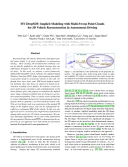 MV-DeepSDF: Implicit Modeling with Multi-Sweep Point Clouds for 3D
  Vehicle Reconstruction in Autonomous Driving
