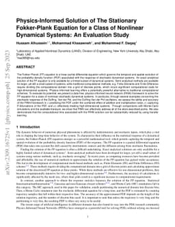 Physics-Informed Solution of The Stationary Fokker-Plank Equation for a
  Class of Nonlinear Dynamical Systems: An Evaluation Study