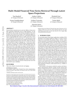 Multi-Modal Financial Time-Series Retrieval Through Latent Space
  Projections
