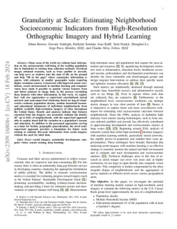 Granularity at Scale: Estimating Neighborhood Socioeconomic Indicators
  from High-Resolution Orthographic Imagery and Hybrid Learning