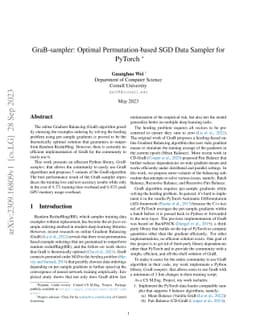 GraB-sampler: Optimal Permutation-based SGD Data Sampler for PyTorch
