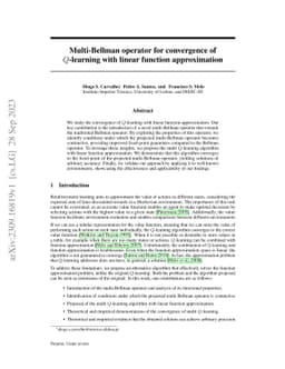 Multi-Bellman operator for convergence of $Q$-learning with linear
  function approximation